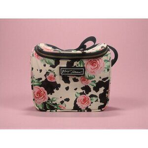 New Travel Betsey Johnson Insulated Lunch Tote Bag Zip Top Cow Print W/ Roses